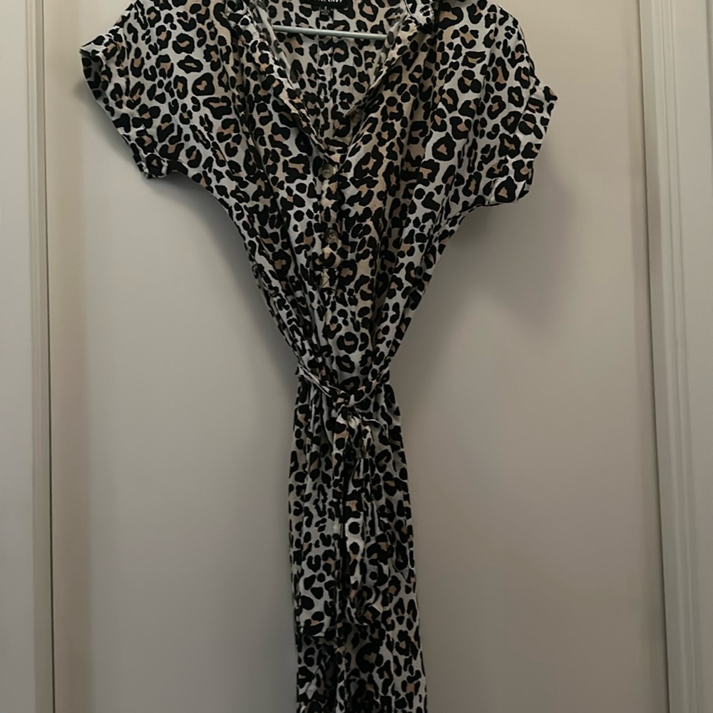 Leopard Faux Wrap Dress